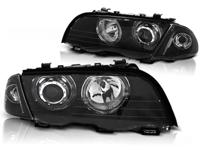 Tuning-Tec Koplampen dual halo rims BMW E46 05 98-08 01 S/T ANGEL EYES LED ZWART