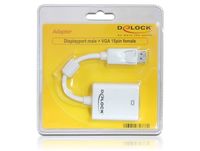 DeLOCK 61766 video kabel adapter 0,125 m VGA (D-Sub) DisplayPort Wit - thumbnail