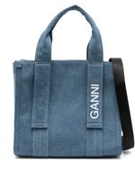 GANNI Tech denim tote bag - Bleu - thumbnail