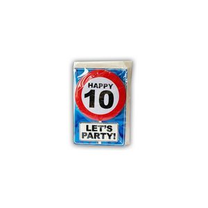 10 jaar ansichtkaart met button