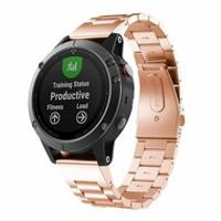 Stalen schakelband - Rosé goud - Garmin Fenix 7S / 6S / 5S & Instinct 2s