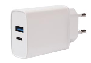 Vivanco TCVVDUALUSB20W GSM-lader USB-A, USB-C Met snellaadfunctie Wit