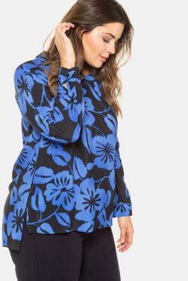 Ulla Popken Tuniek, rits op de rug, bloemendessin - Grote Maten