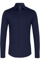 Desoto Slim Fit Jersey shirt Marine, Effen