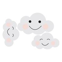 Muursticker - Smiley Wolken Set - thumbnail