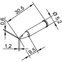 Ersa 102 CD LF 12 Soldeerpunt Beitelvorm, recht Grootte soldeerpunt 1.2 mm Inhoud: 1 stuk(s)