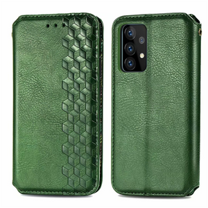 iPhone 14 Pro hoesje - Bookcase - Pasjeshouder - Portemonnee - Diamantpatroon - Kunstleer - Groen