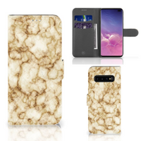 Samsung Galaxy S10 Plus Bookcase Marmer Goud