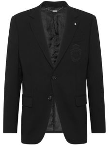 Billionaire logo-appliqué single-breasted blazer - Noir