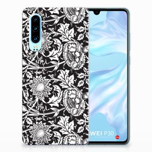 Huawei P30 TPU Case Black Flowers