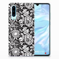 Huawei P30 TPU Case Black Flowers - thumbnail