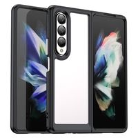 Anti-Shock Samsung Galaxy Z Fold4 Hybrid Case - Zwart / Doorzichtig - thumbnail