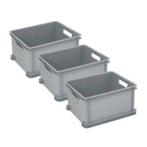 Curver Unibox Classic Opbergbox L - 3x30L - 43x35x23,5cm - Grijs