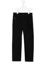 Emporio Armani Kids jean droit à bande logo - Noir