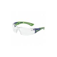 Bollé Bolle Safety Safety 40256, Rush+ Veiligheidsbril Platinum®, Blauw & Groen Frame, Heldere Lenzen