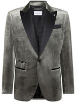 Philipp Plein blazer à revers contrastants - Gris