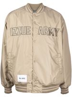 izzue veste bomber matelassée à logo brodé - Marron