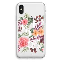 Hello in flowers: iPhone X Transparant Hoesje - thumbnail