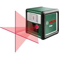 Bosch kruislijnlaser Quigo met universele klem MM 2 (eenvoudig en nauwkeurig uitlijnen met flexibel plaatsen van het toestel dankzij de universele klem, in kartonnen doos)