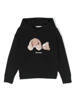 Palm Angels Kids hoodie zippé à logo imprimé - Noir