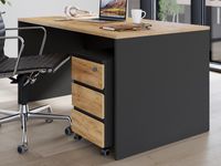 Bureau LISSAO 160 cm navarra eik/grafiet - thumbnail