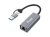 Equip 133495 USB-C naar 2,5 Gigabit Ethernet Netwerkadapter (USB-C+A)