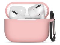 Hoesje geschikt voor Apple Airpods Pro - Softcase - Sleutelhanger - Cover - Extra dun - Siliconen - Babyroze