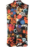 Moschino chemise sans manches à fleurs - Noir