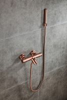 Badkraan SaniClear Copper | Opbouw | Thermostaatkraan | Incl.Handdoucheset | 2-weg | hoh 15 cm | 2-knops | Rond | Koper geborsteld