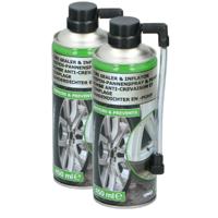 Bandenreparatie spray - 2x - auto/scooter - 450 ml - bandenreparatieset
