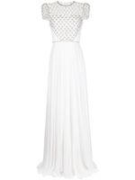 Jenny Packham robe longue Oskari à ornements en cristal - Blanc - thumbnail