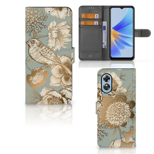 Hoesje voor OPPO A17 Vintage Bird Flowers