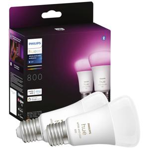 Philips Lighting Hue LED-lamp 871951432836500 Energielabel: F (A - G) Hue White & Col. Amb. E27 Doppelpack 2x570lm 60W E27 9 W Warmwit tot koudwit