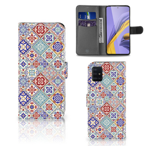 Samsung Galaxy A51 Bookcase Tiles Color