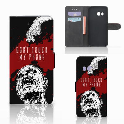 HTC U11 Portemonnee Hoesje Zombie Blood HTC U11 Portemonnee Hoesje Zombie Blood