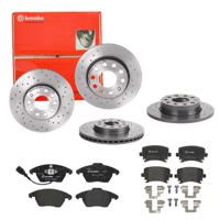 Remmenset, remschijf BREMBO, Remschijftype: Geperforeerd, Inbouwplaats: Achteras: , u.a. für VW, Skoda, Audi, Seat - thumbnail