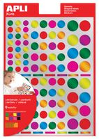 Apli Kids stickers, cirkel, blister met 624 stuks in geassorteerde metallic kleuren en groottes - thumbnail