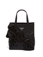 Prada mini sac cabas à appliques fleurs - Noir