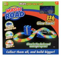 Kids Fun Magic Road autobaan glow in the dark 136 delig blauw