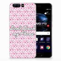 Huawei P10 Silicone-hoesje Flowers Pink DTMP