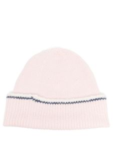 Barrie bonnet en cachemire à design nervuré - Rose