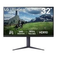 LG UltraGear™ 32GS85Q-B.AEU 32 inch gaming pc-monitor - IPS-paneel QHD-resolutie (2560 x 1440), 1ms 180Hz, HDR 10, DCI-P3 98% (CIE1976), AMD FreeSync, compatibel met NVIDIA G-Sync