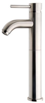 Mueller Round wastafelmengkraan verhoogd geborsteld staal PVD Mueller Round wastafelmengkraan verhoogd geborsteld staal PVD
