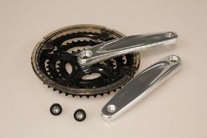 Lasco Crankset 24/34/42t zilver/zwart verdiept -4mm