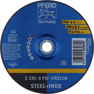 PFERD 62023831 E 230-8 PSF STEELOX Afbraamschijf gebogen Diameter 230 mm Boordiameter 22.23 mm RVS, Staal 10 stuk(s)