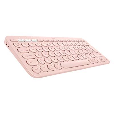 Logitech K380 Multi-Device Bluetooth Wireless Keyboard met Easy-Switch voor Maximaal 3 Apparaten, Slank, 2 Jaar Batterij - PC, Laptop, Windows, Mac, Chrome OS, Android, iPad OS, Apple TV - Roze