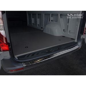 Zwart RVS Bumper beschermer passend voor Mercedes Sprinter III 2018- 'Ribs' AV245198