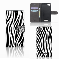 Wiko Lenny 2 Telefoonhoesje met Pasjes Zebra