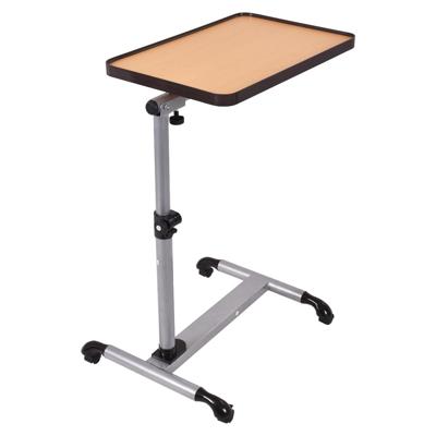 Laptoptafel Mobiele Bureau Hoek & Hoogte Verstelbare Zijtafel met Afsluitbare Wielen Werkstation Notitieboek Tafel