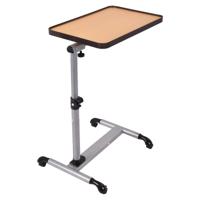 Laptoptafel Mobiele Bureau Hoek & Hoogte Verstelbare Zijtafel met Afsluitbare Wielen Werkstation Notitieboek Tafel